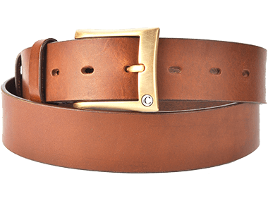 Casual Leather Brown Thick Raw Cut Buff Leather Men's Belt
